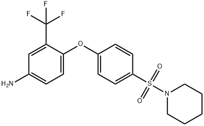 4-[4-(Piperidin-1-ylsulfonyl)phenoxy]-3-(trifluoromethyl)aniline Struktur