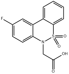 (9-fluoro-5,5-dioxido-6H-dibenzo[c,e][1,2]thiazin-6-yl)acetic acid 结构式