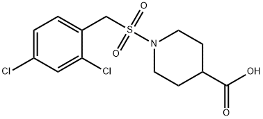 1-[(2,4-二氯苄基)磺酰基]哌啶-4-羧酸, 1858255-09-0, 结构式