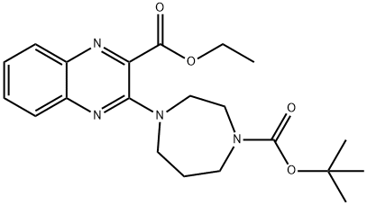 t-Butyl 4-[3-(ethoxycarbonyl)quinoxalin-2-yl]-1,4-diazepane-1-carboxylate 结构式