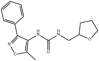 N-(5-Methyl-3-phenylisoxazol-4-yl)-N'-(tetrahydrofuran-2-ylmethyl)urea Struktur