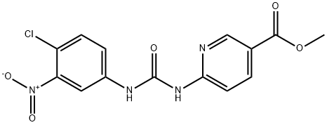 Methyl 6-({[(4-chloro-3-nitrophenyl)-amino]carbonyl}amino)nicotinate Struktur