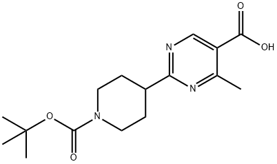 2-[1-(tert-butoxycarbonyl)piperidin-4-yl]-4-methylpyrimidine-5-carboxylic acid Structure