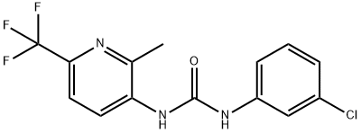 N-(3-Chlorophenyl)-N'-[2-methyl-6-(trifluoromethyl)pyridin-3-yl]urea 化学構造式