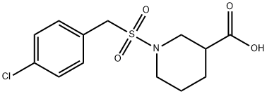 1-[(4-氯苄基)磺酰基]哌啶-3-羧酸 结构式