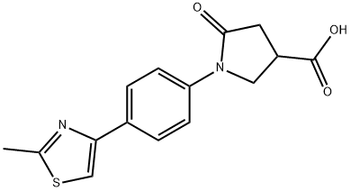 1-[4-(2-Methyl-1,3-thiazol-4-yl)phenyl]-1,2--5-oxopyrrolidine-3-carboxylic acid Structure