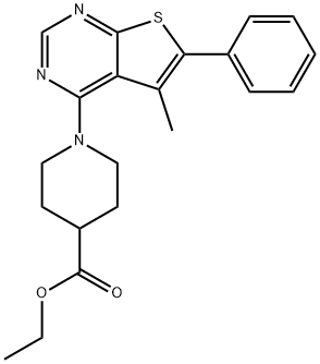 Ethyl 1-(5-methyl-6-phenylthieno[2,3-d]pyrimidin-4-yl)piperidine-4-carboxylate|