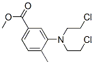 3-[ビス(2-クロロエチル)アミノ]-p-トルイル酸メチル 化学構造式