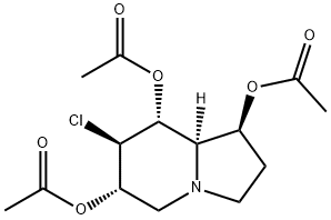 1,6,8-Indolizinetriol, 7-chlorooctahydro-, triacetate (ester), 1S-(1.alpha.,6.beta.,7.alpha.,8.beta.,8a.beta.)- Struktur