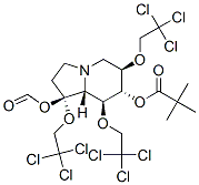 Propanoic acid, 2,2-dimethyl-, octahydro-1,6,8-tris(2,2,2-trichloroethoxy)carbonyloxy-7-indolizinyl ester, 1S-(1.alpha.,6.beta.,7.alpha.,8.beta.,8a.beta.)-|