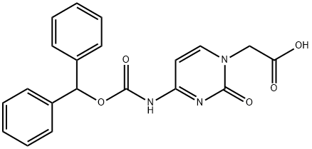 (4-N-(二苯甲氧羰基)-胞嘧啶)-1-乙酸, 186046-78-6, 结构式