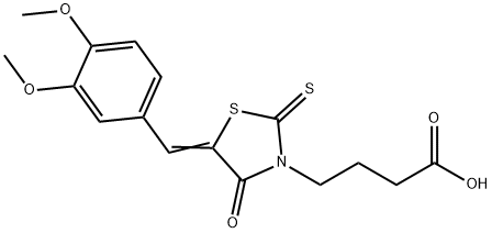 4-[5-(3,4-DIMETHOXY-BENZYLIDENE)-4-OXO-2-THIOXO-THIAZOLIDIN-3-YL]-BUTYRIC ACID Structure