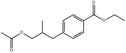 Benzoic acid, 4-[3-(acetyloxy)-2-methylpropyl]-, ethyl ester (9CI) Struktur