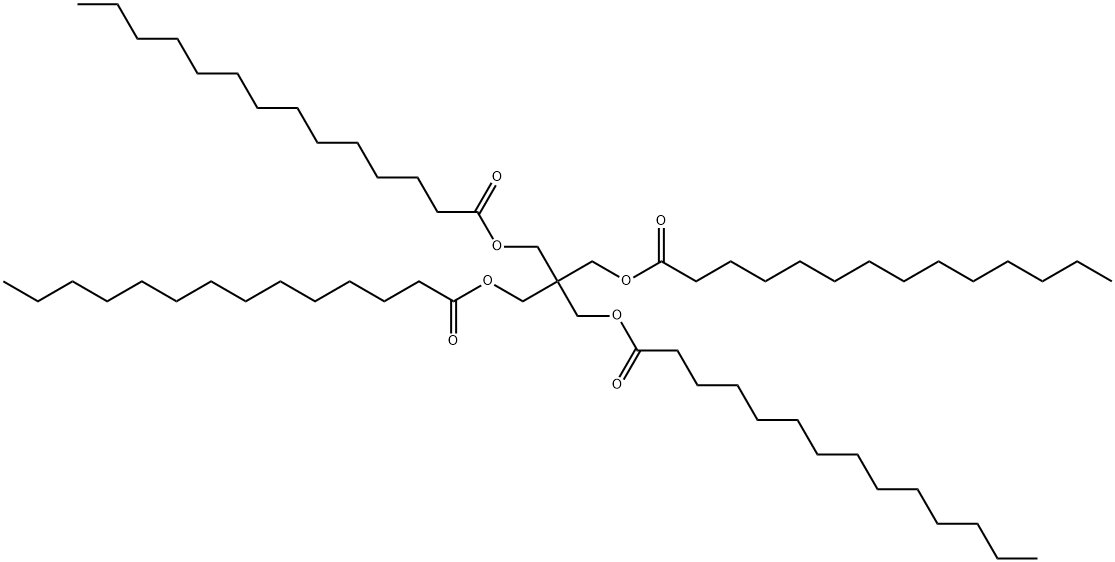 2,2-ビス[(テトラデカノイルオキシ)メチル]-1,3-プロパンジオールジテトラデカノアート 化学構造式