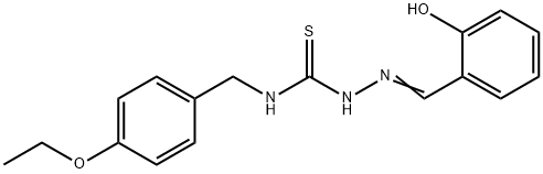 Hydrazinecarbothioamide, N-((4-ethoxyphenyl)methyl)-2-((2-hydroxypheny l)methylene)- Structure