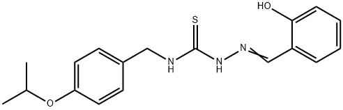 Hydrazinecarbothioamide, 2-((2-hydroxyphenyl)methylene)-N-((4-(1-methy lethoxy)phenyl)methyl)- Structure