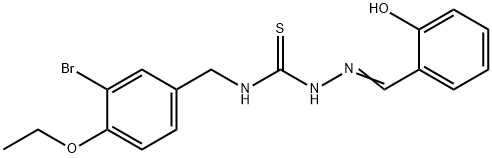Hydrazinecarbothioamide, N-((3-bromo-4-ethoxyphenyl)methyl)-2-((2-hydr oxyphenyl)methylene)- Struktur