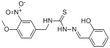 Hydrazinecarbothioamide, 2-((2-hydroxyphenyl)methylene)-N-((4-methoxy- 3-nitrophenyl)methyl)- Structure