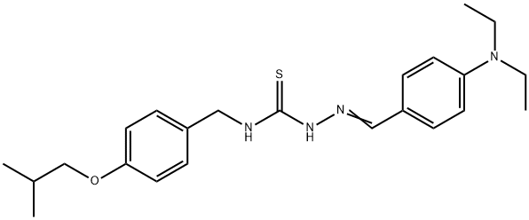 Hydrazinecarbothioamide, 2-((4-(diethylamino)phenyl)methylene)-N-((4-( 2-methylpropoxy)phenyl)methyl)- Structure