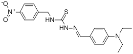 Hydrazinecarbothioamide, 2-((4-(diethylamino)phenyl)methylene)-N-((4-n itrophenyl)methyl)- Structure