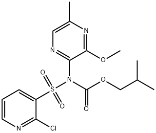 2-Methylpropyl N-(2-chloropyridine-3-sulfonyl)-N-(3-Methoxy-5-Methylpyrazin-2-yl)carbaMate 结构式