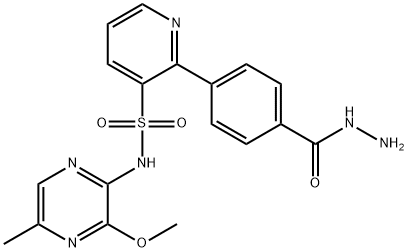 2-[4-(hydrazinecarbonyl)phenyl]-N-(3-Methoxy-5-Methylpyrazin-2-yl)pyridine-3-sulfonaMide 结构式