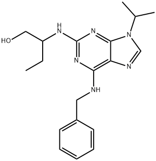 2-[[9-(1-甲基乙基)-6-[(苯甲基)氨基]-9H-嘌呤-2-基]氨基]-1-丁醇,186692-44-4,结构式