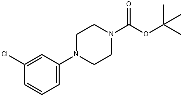 4-(3-氯苯基)哌嗪-1-羧酸叔丁酯, 186790-11-4, 结构式