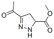 1H-Pyrazole-5-carboxylic acid, 3-acetyl-4,5-dihydro-, methyl ester (9CI) 化学構造式