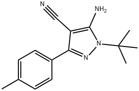 5-氨基-1-(叔丁基)-3-(4-甲基苯基)-1H-吡唑-4-甲腈,186896-24-2,结构式