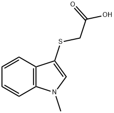 [(1-メチル-1H-インドール-3-イル)チオ]酢酸 化学構造式