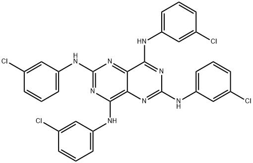 2,4,6,8-Tetrakis(m-chloroanilino)pyrimido[5,4-d]pyrimidine Struktur
