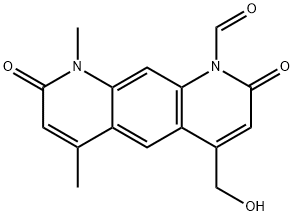 8,9-Dihydro-4-(hydroxymethyl)-6,9-dimethyl-2,8-dioxopyrido[3,2-g]quinoline-1(2H)-carbaldehyde 结构式