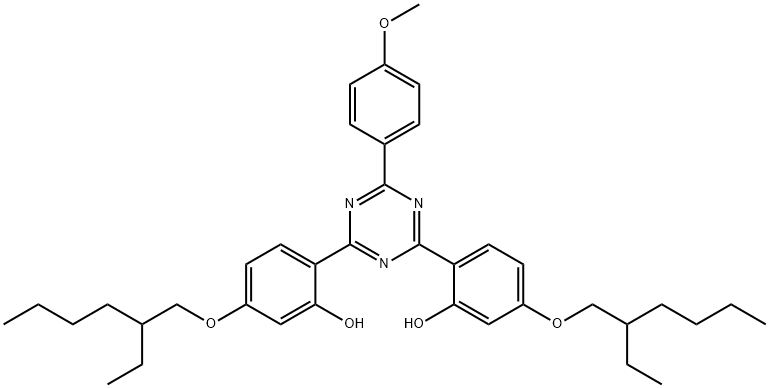 双-乙基己氧苯酚甲氧苯基三嗪, 187393-00-6, 结构式