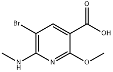 5-Bromo-2-methoxy-6-(methylamino)nicotinic acid Struktur