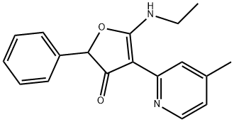 3(2H)-Furanone,  5-(ethylamino)-4-(4-methyl-2-pyridinyl)-2-phenyl- 化学構造式