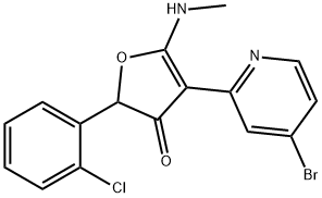 3(2H)-Furanone,  4-(4-bromo-2-pyridinyl)-2-(2-chlorophenyl)-5-(methylamino)-,187592-01-4,结构式