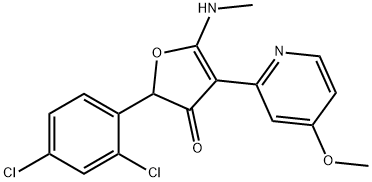 3(2H)-Furanone,  2-(2,4-dichlorophenyl)-4-(4-methoxy-2-pyridinyl)-5-(methylamino)-,187592-16-1,结构式