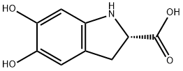 (S)-2,3-ジヒドロ-5,6-ジヒドロキシ-1H-インドール-2-カルボン酸 化学構造式