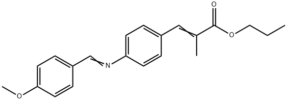 2-Propenoic acid, 3-(4-(((4-methoxyphenyl)methylene)amino)phenyl)-2-me thyl-, propyl ester Structure