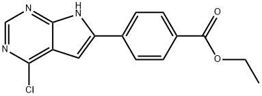 4-(4-Chloro-7H-pyrrolo[2,3-d]pyrimidin-6-yl)benzoic acid ethyl ester Structure