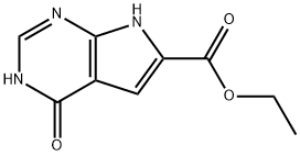 4,7-ジヒドロ-4-オキソ-3H-ピロロ[2,3-D]ピリミジン-6-カルボン酸エチル 化学構造式
