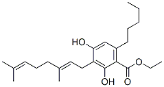 2,4-Dihydroxy-3-[(E)-3,7-dimethyl-2,6-octadienyl]-6-pentylbenzoic acid ethyl ester,18793-33-4,结构式