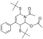 2-Acetoxy-1-acetyl-3,6-di(tert-butylthio)-4-phenyl-1,2,3,6-tetrahydropyridine 结构式