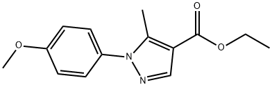 1-(4-メトキシフェニル)-5-メチル-1H-ピラゾール-4-カルボン酸エチル 化学構造式