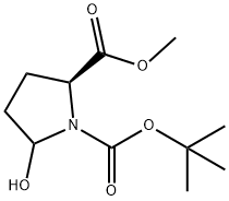 (S)-1-叔丁基 2-甲基 5-羟基吡咯烷-1,2-二羧酸 结构式
