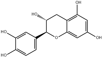 (2S,3R)-2-(3,4-ジヒドロキシフェニル)-3,4-ジヒドロ-2H-1-ベンゾピラン-3,5,7-トリオール 化学構造式