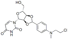 2'-O,3'-O-[p-[(2-クロロエチル)メチルアミノ]ベンジリデン]ウリジン 化学構造式