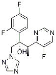 (2S,3R)-2-(2,4-ジフルオロフェニル)-3-(5-フルオロピリミジン-4-イル)-1-(1H-1,2,4-トリアゾール-1-イル)ブタン-2-オール 化学構造式