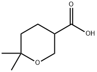 6,6-Dimethyltetrahydro-2H-pyran-3-carboxylic acid 化学構造式